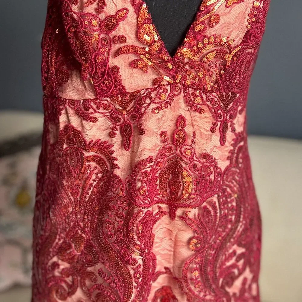 FREE PEOPLE - NIGHT SHIMMERS SEQUIN DRESS - SIZE 6 - Picture 6 of 9